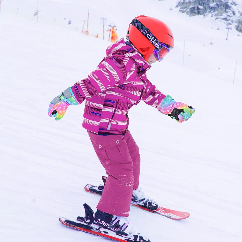 Kids Gloves Winter Waterproof Snow Ski Gloves for Girls, Winter Outdoors Warm for Children