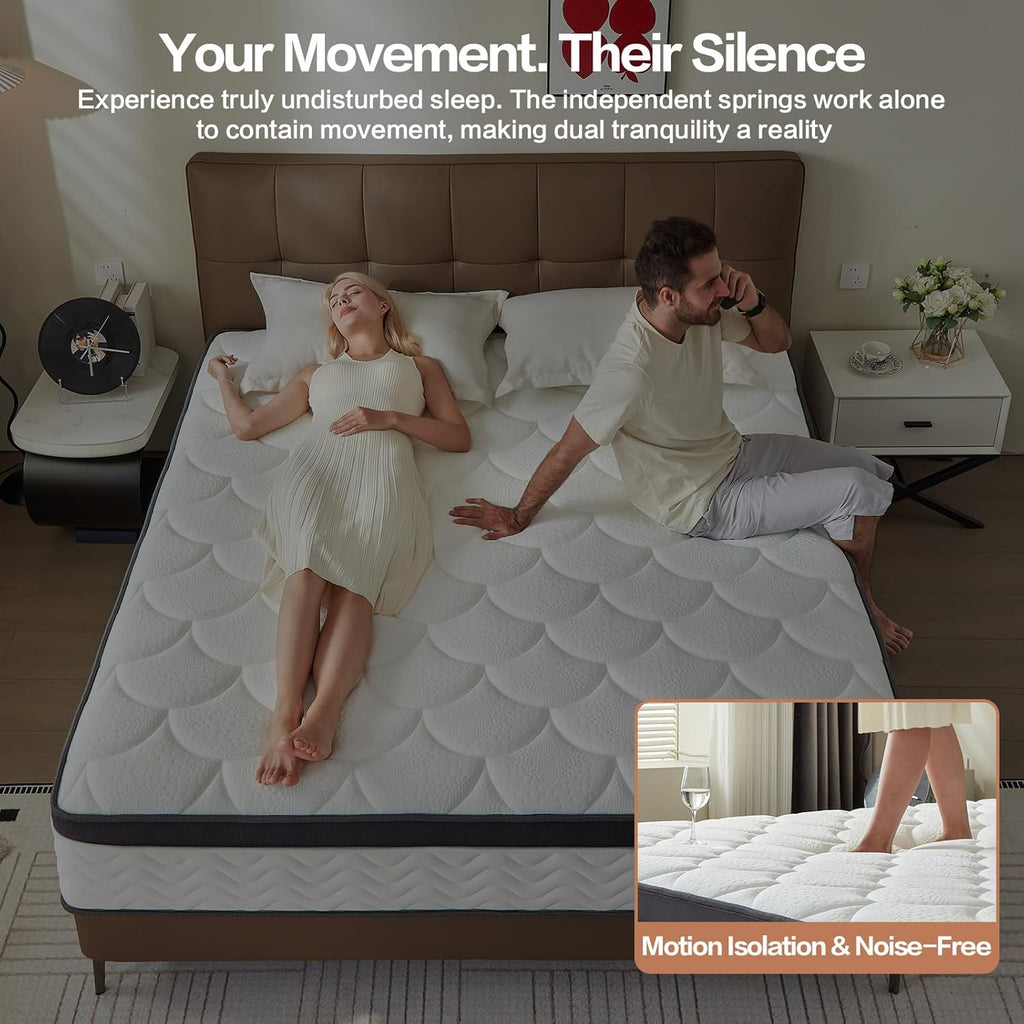 12 Inch Full Size Mattress, Hybrid Bed Mattress in a Box, 75" x 54" | Memory Foam Hybrid, Back Support & Pressure