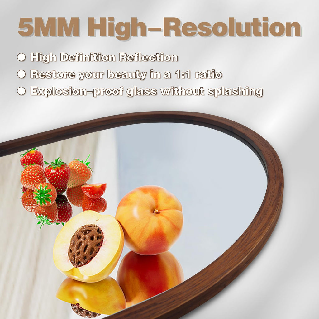 Oval Full Length, 48"X24" Wood Wall, Walnut