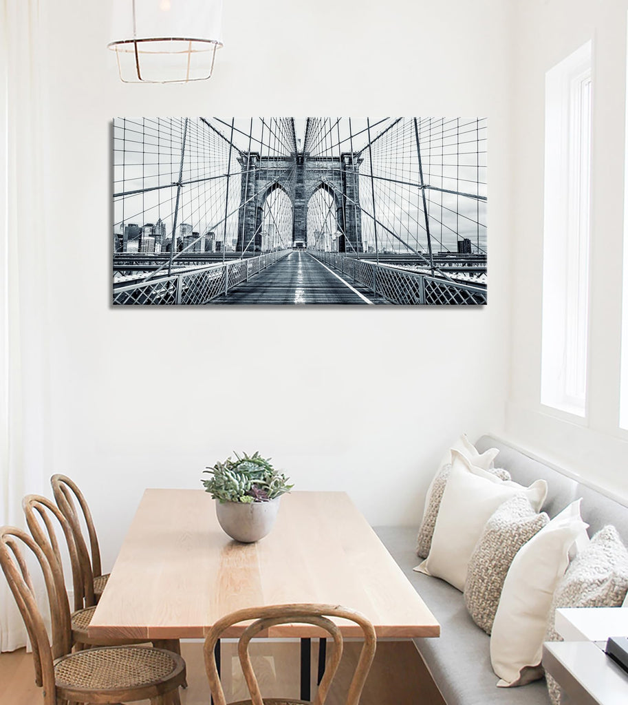 Black and White New York City Brooklyn Bridge Wall Painting Wall Canvas Prints Painting Picture Stretched and