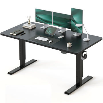 55x30 Large Electric Standing Desk, 30" Deep Desktop, Black
