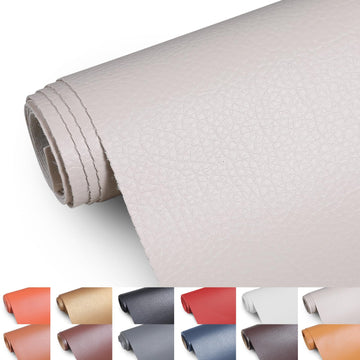 Faux Leather 0.7mm Upholstery Fabric by the Yard 55x36 Inch Beige