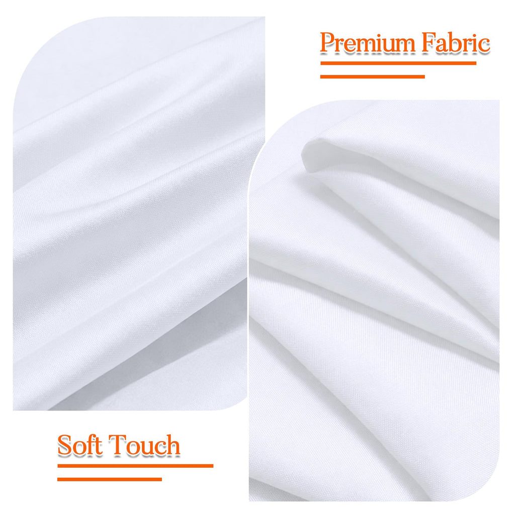 10 Pack Round Tablecloth 90 Inch White for 36"-72" Table