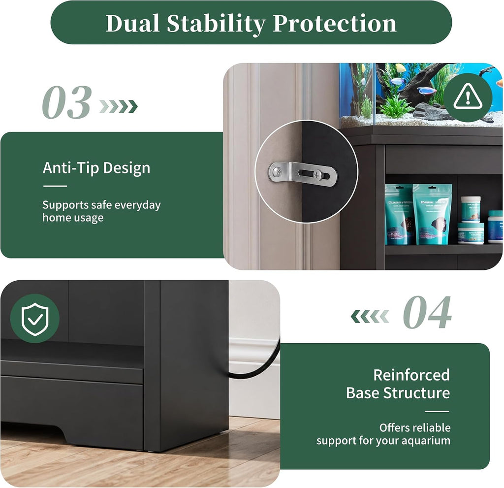 10-20 Gallon Fish Tank Stand, Aquarium Stand with Storage