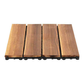 36 Pieces Wooden Outdoor Tiles, 12" x 12" Interlocking Deck Tiles Interlocking Outdoor All Weather for Patio Deck