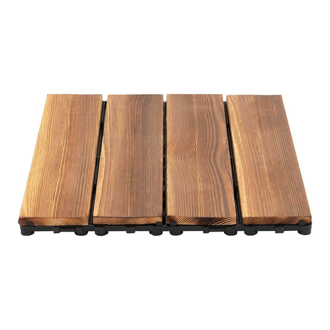 36 Pieces Wooden Outdoor Tiles, 12" x 12" Interlocking Deck Tiles Interlocking Outdoor All Weather for Patio Deck