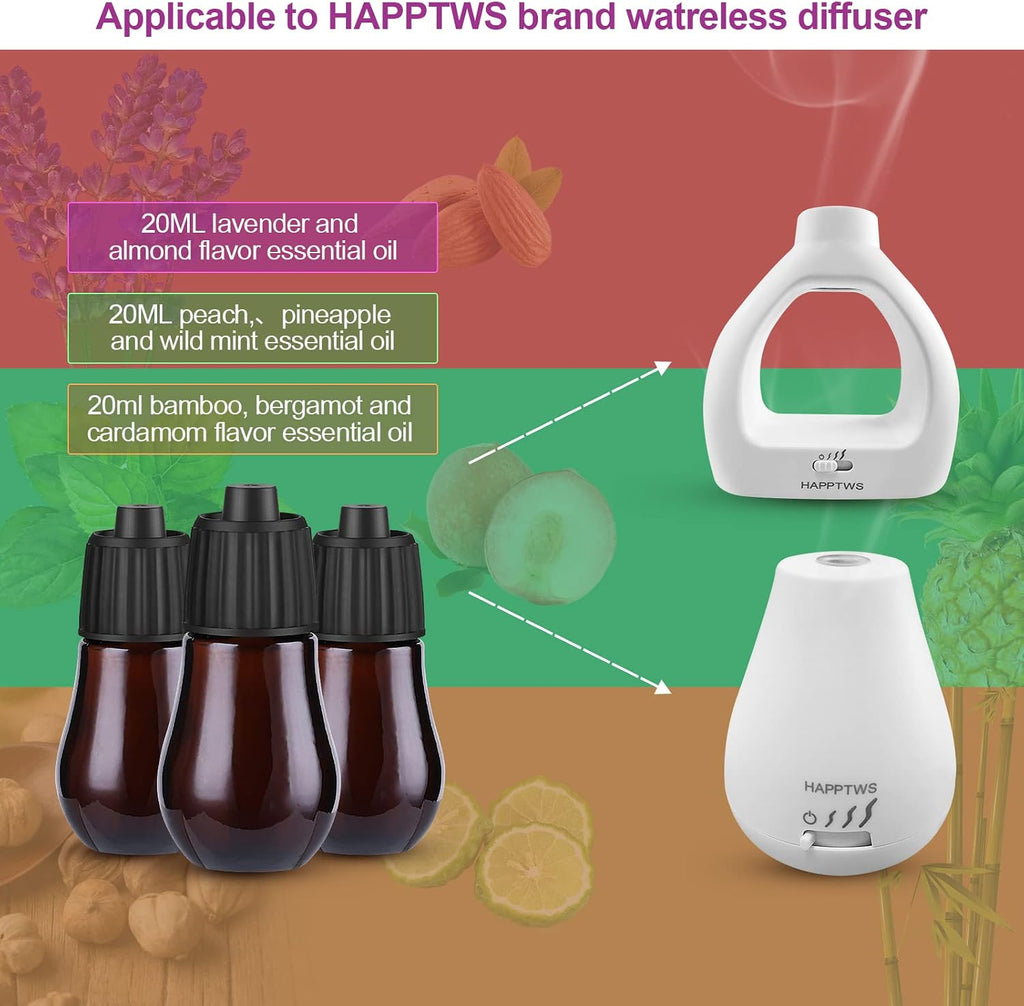3-Pack Essential Oil Kit - Diffuser Oil Use to Waterless Diffuser - Set of 3