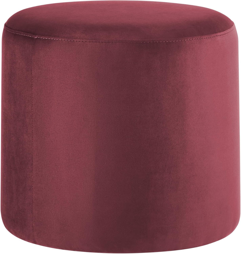 19" Wentworth Ottoman Round Soft Velvet Bench, Stationary Ottomans, Backless Chair, Footrest , Footstool Office