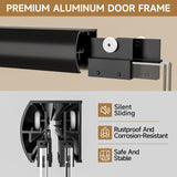 Shower Doors, 56 - 60" W x 72" H Sliding Glass Shower Door, Matte Black Aluminum Frame