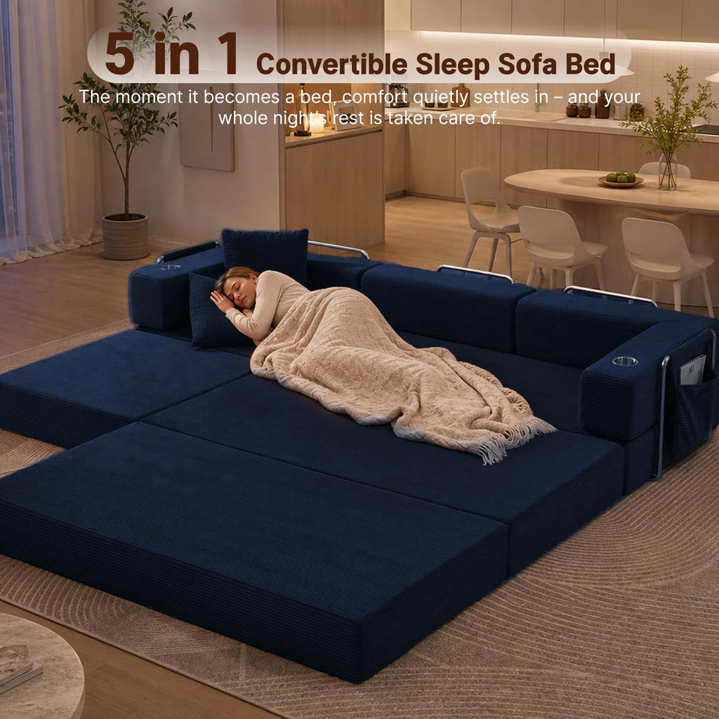 Modular Sectional Sofa, 108" L-Shaped Couch with Deep Seat