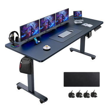 63x24 Inch Electric Standing Desk with Mouse Pad, Black