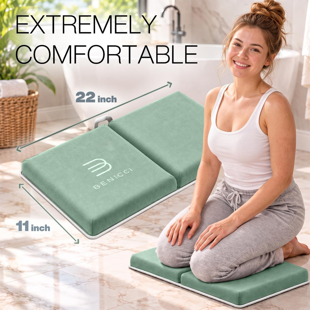 Bath Kneeler and Elbow Rest Pad Set, Kneeling Mat for Baby Bathing