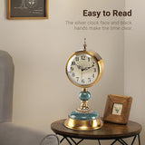 Victorian Vintage 6-Inch Mantel Clock, Antique Anniversary Clock with Ceramic and Metal Body