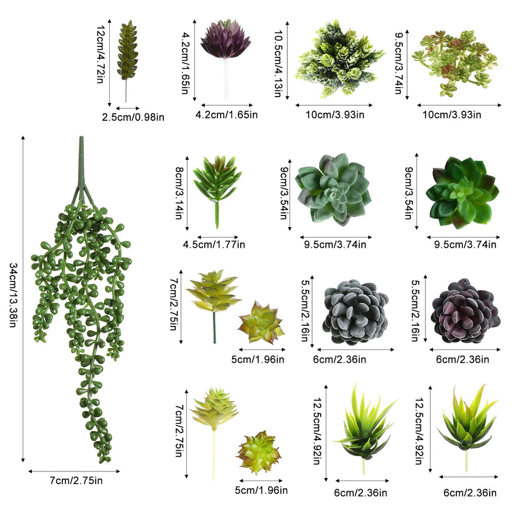 40 Pcs Artificial Faux Mini Succulent Plants, Fresh