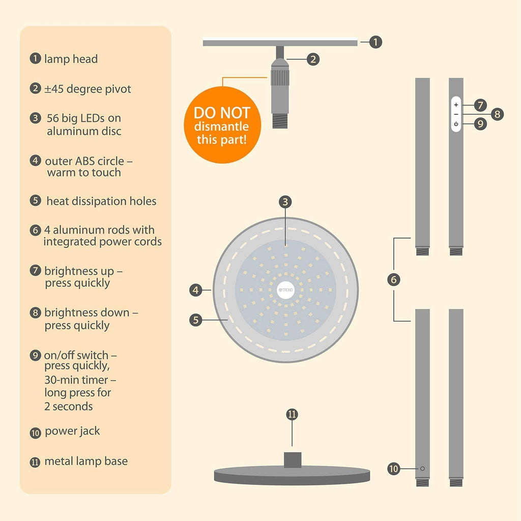 Floor Lamp, Super Bright Sky LED Modern Torchiere Standing Lamp