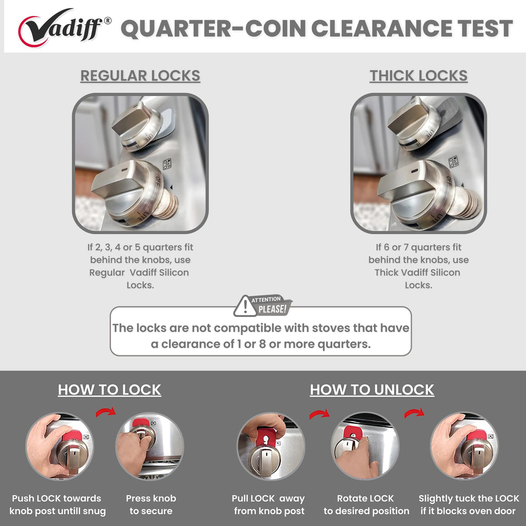 Mom's Choice Award Stove Knob Locks | 5-Pack Silicone Child Safety Lock Set