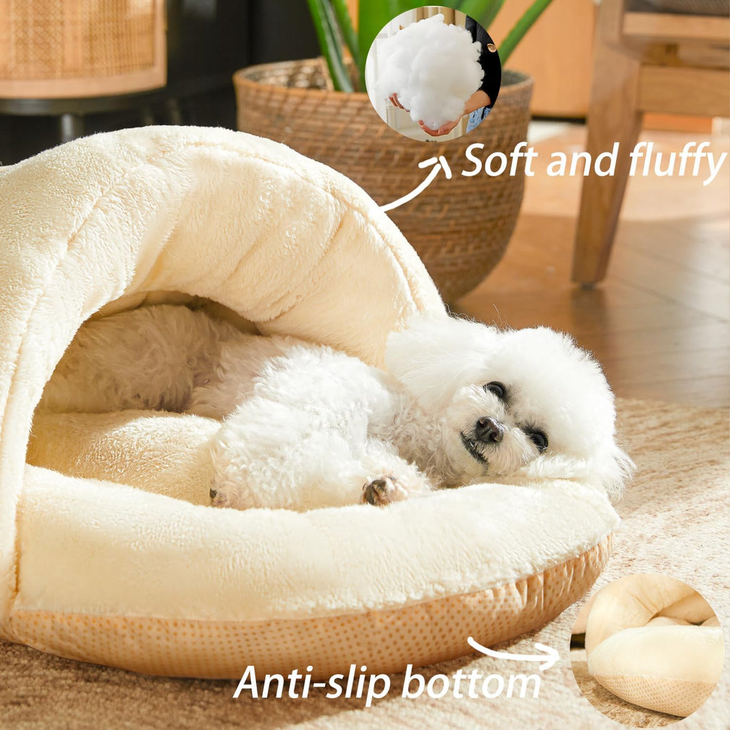 Bed for Dog and Cat, Pet Bed, Ultra Soft Cute Plush Slipper Cat Cave Bed, Anti Slip Warm Pet House Nest