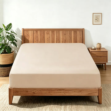 100% Egyptian Cotton Fitted Sheet Queen Size, 600 Thread Count Sateen