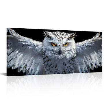 5 Pieces Large Snow Owl Wall Art Canvas Prints Owl Pictures Black and White Birds Animal Portrait Paintings Modern