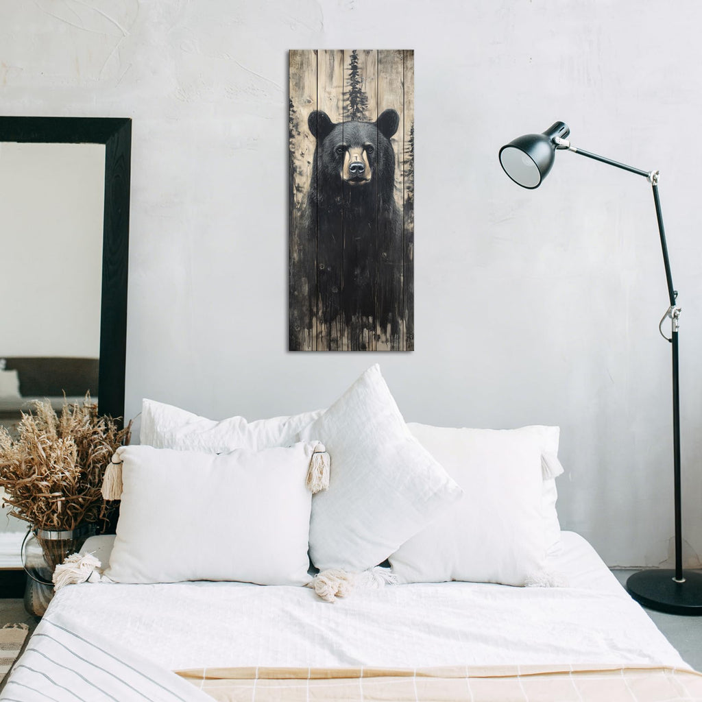 Black Bear Wall Art Canvas Prints Wild Animal Painting Picture Rustic Farmhouse Wall Decor for Cabin Mens Bedromm
