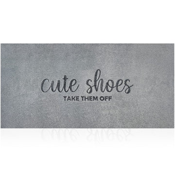 Cute Shoes Take Them Off Welcome Doormat for Front Door Mats Entryway Outdoor Indoor Muddy Washable Durable Rubber