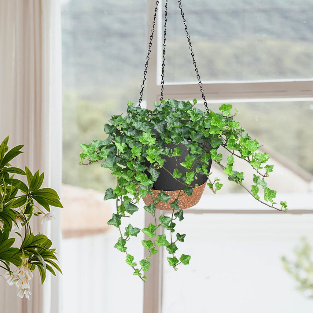 10/9/8 Inch Hanging Planter for Indoor Outdoor Plants, 3 Pack Self-Watering Hanging Pot with Drainage Holes Hanging