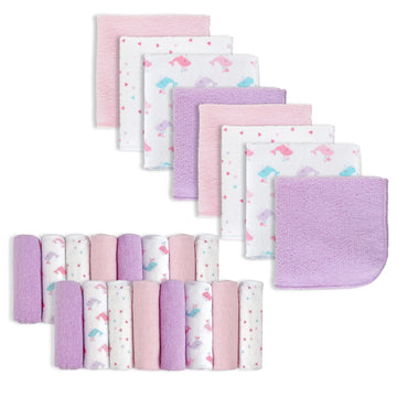 Baby Washcloths, 24Pack Baby Wash Cloths Extra Soft & Ultra Absorbent, Baby Towels and Washcloths Face Towel Unisex