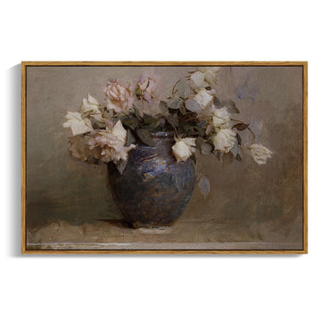 Framed Canvas Wall Art Vintage Decor, Retro Floral Rustic Decorations, Farmhouse Wall Decor Bedroom, 24"x36"