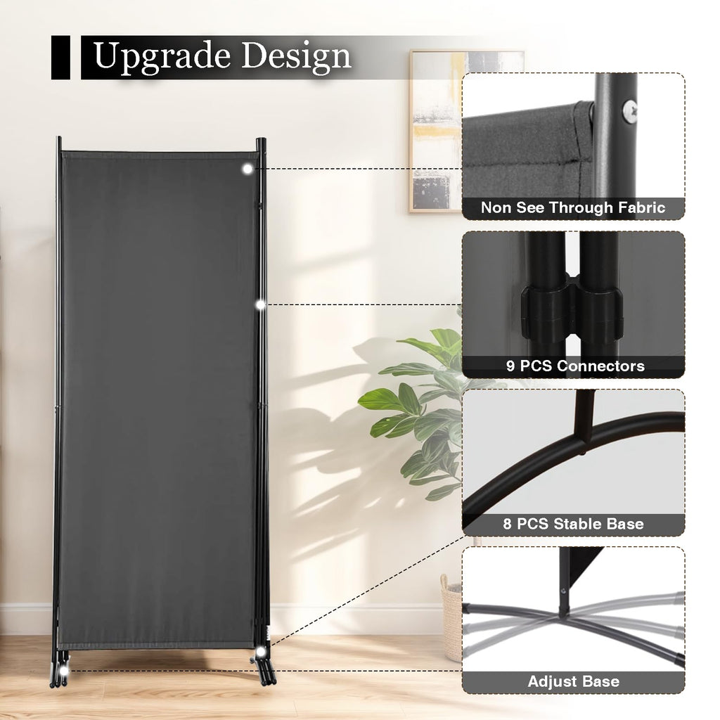 Room Divider, 6FT Tall Folding Partition Room Dividers 4 Panel, Portable and Freestanding Room Divider Screen Wall