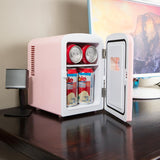 Mini Fridge - Refrigerator for Bedroom, Office, Portable Table Top Beverage Cooler, 12V 110V Refrigerador for Drinks