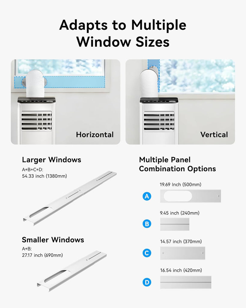 8,000 BTU Portable Air Conditioners, 4-in-1 Portable AC Unit Cools Up to 350 Sq.Ft, with Cool, Fan, Dehumidifier