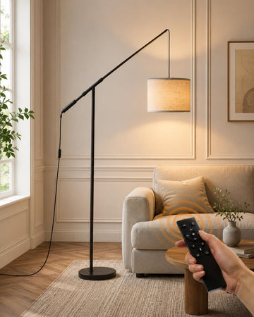Arc Floor Lamp with Remote Control, LED Reading Light