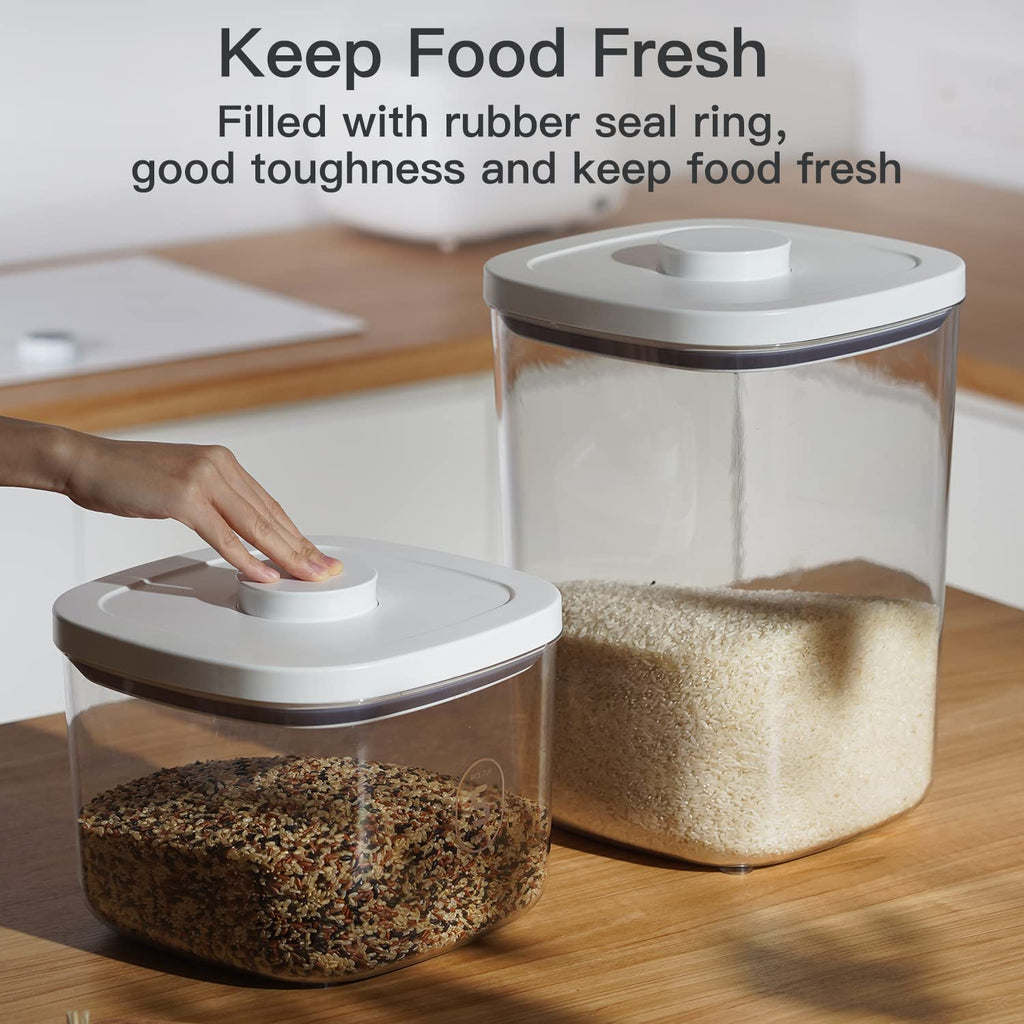 20-25 lbs Rice Dispenser, 10.5 Qt/10 L/22-25 lbs Rice Container Storage with Measuring Cup & Brush Food Cereal