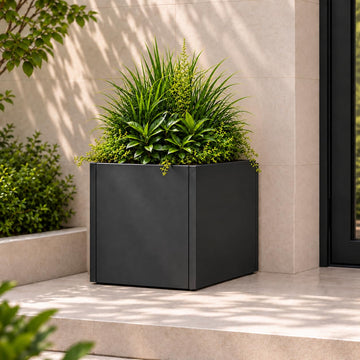 Galvanized Steel Metal Square Planter for Indoor Outdoor 1Set
