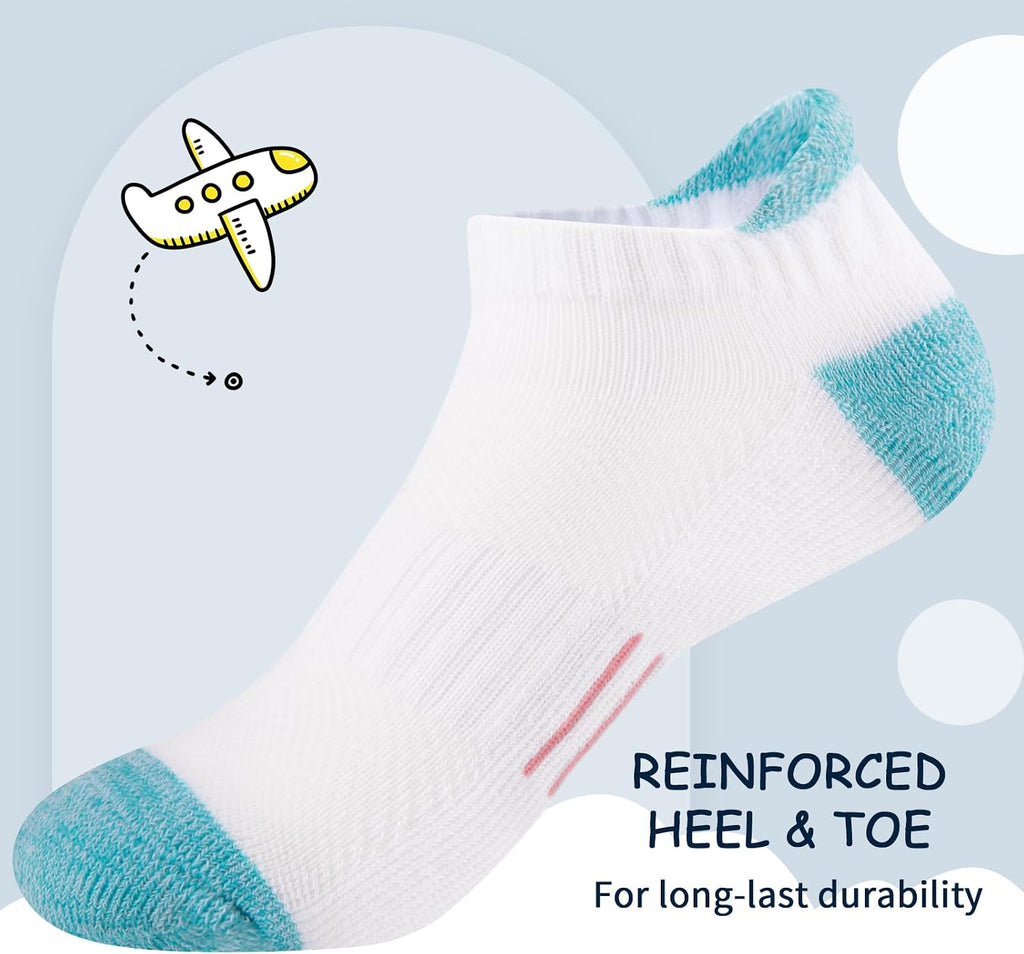 Girls Socks Ankle Athletic Socks For Kids Old Short Socks With Cushioned Sole 8 Pairs
