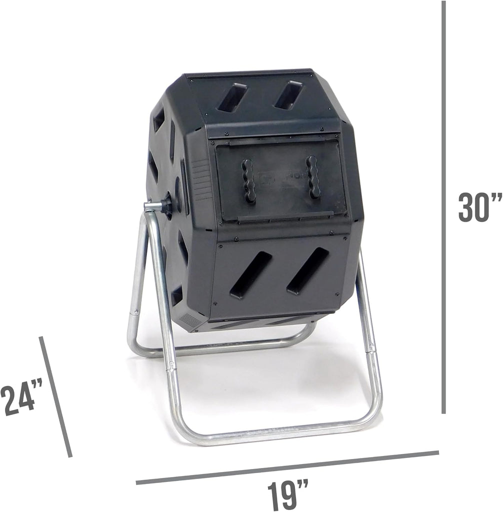 IM2000 Tumbling Composter Canadian-Made, 100% Recycled Resin - Outdoor Rotating Compost Tumbler Bin for Garden