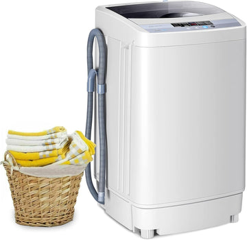 Portable Washing Machine, 12 Lbs Capacity Full-automatic Washer with 10 Wash Programs, LED Display, 8 Water Levels