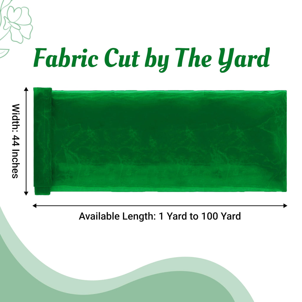 75 Yard Organza Fabric 44" Wide for Wedding Event Décor - Green