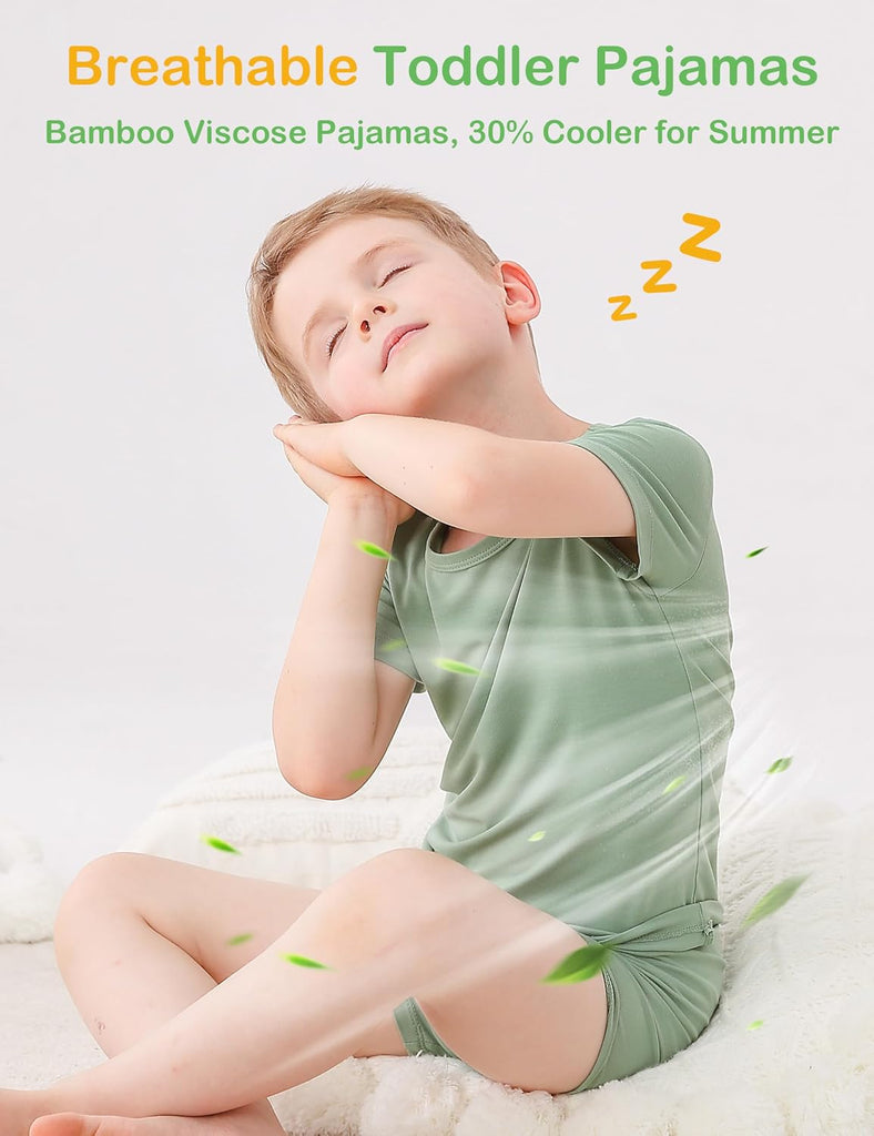 Bamboo Viscose Toddler Pajamas Baby 4 Piece Summer Pjs