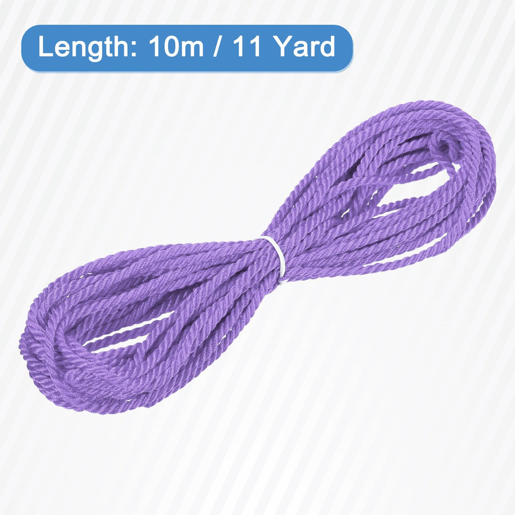 Twisted Cord Trim, 11 Yard 3.5mm 3-Ply Twine Braided Rope Shiny Thread String for Craft Gift Bag Curtain Christmas