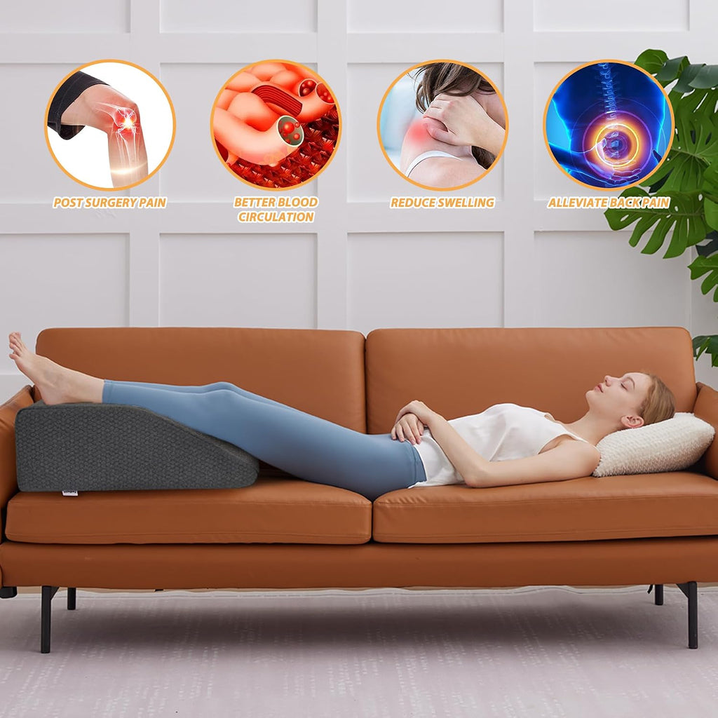 Leg Elevation Pillows, Leg Pillows for Sleeping, Cooling Gel Memory Foam Top, Wedge Pillow for Legs, Leg Wedges for