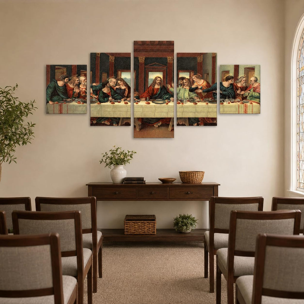 5 Piece Last Supper Wall Decor Leonardo Da Vinci Christian Jesus Wall Art