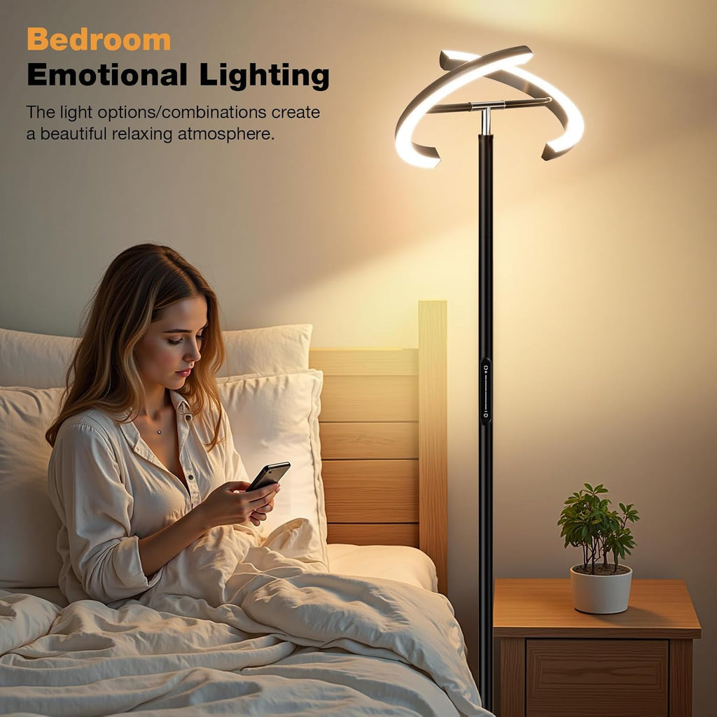 Floor Lamps, 40W/2400LM Rotatable LED Floor Lamp with Touch & Remote Control, 70" Tall Standing Lamp Stepless Dimmable