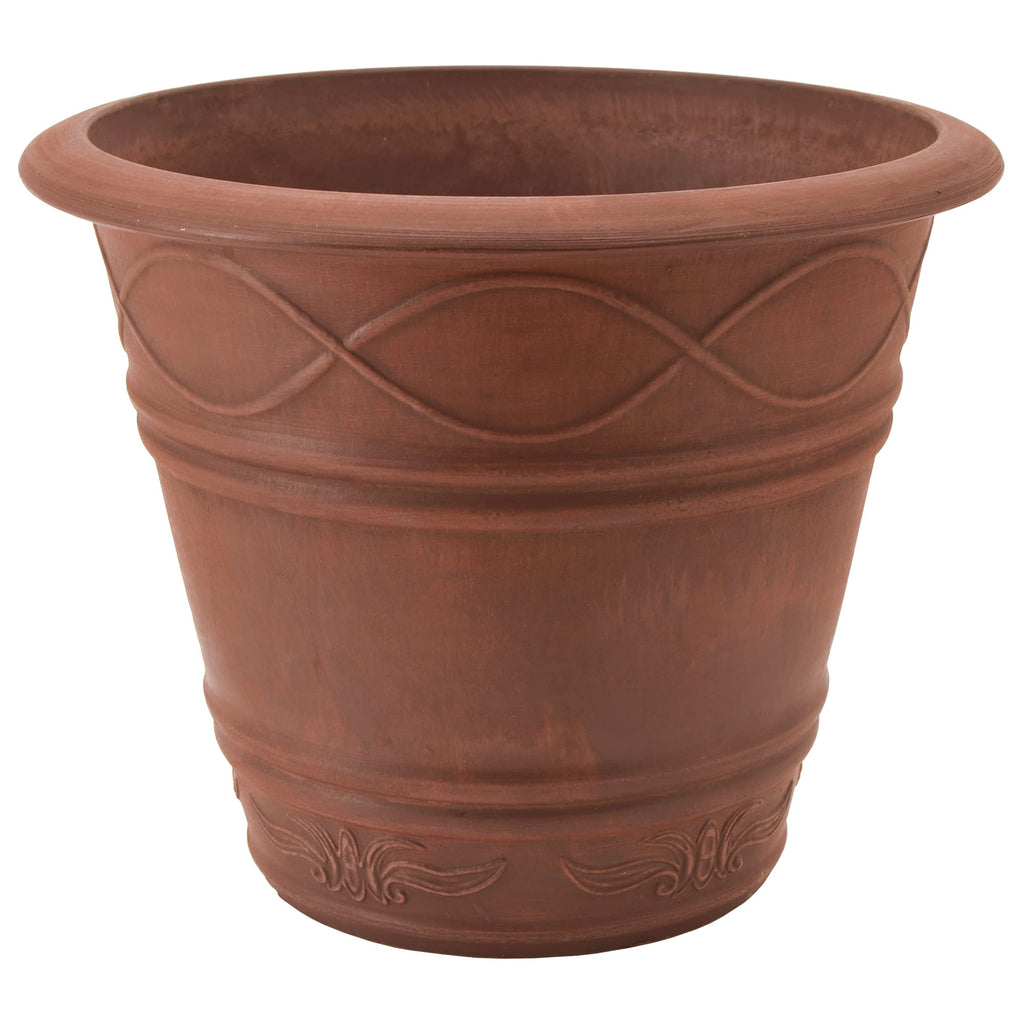 Western Weave Planter, 14 by 11.5-Inch, Terra Cotta Color