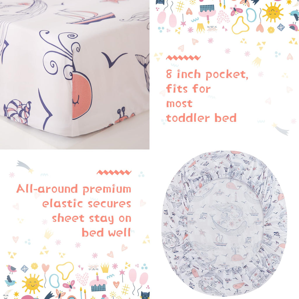 Mermaid Ocean Theme Toddler Bedding Set