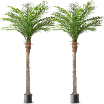 Artificial Phoenix Palm Tree 8ft 2 Set Tall Outdoor/Indoor Decor