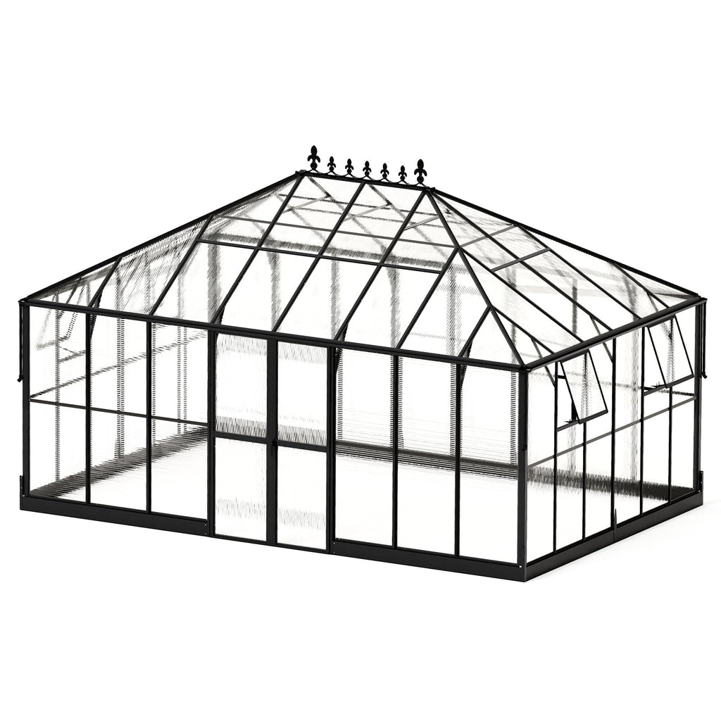 16x12x9.5 FT Pavilion Style Polycarbonate Greenhouse for Outdoors