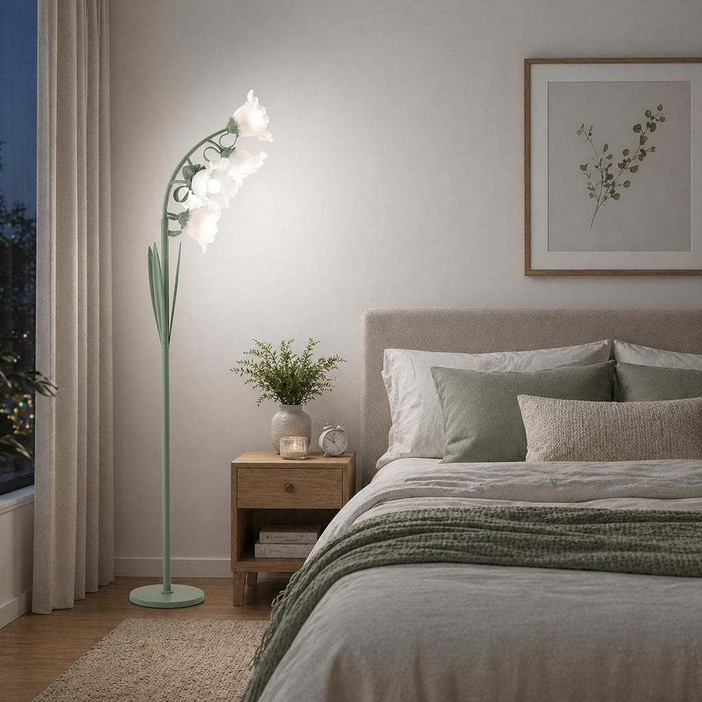 5 Light Flower Floor Lamp,3 Color Temperatures, LED Arc Floor Lamp with Foot Switch,Cute Floral Standing Lamp