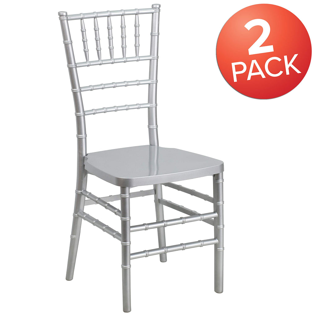 Silver Resin Ballroom Chair, 2-Pack