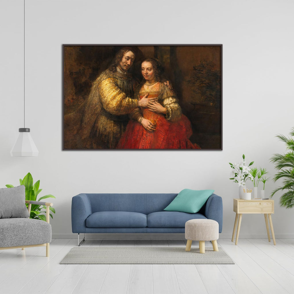 Rembrandt Canvas Wall Art Jewish Bride Poster Famous Oil Painting Print Historical Culture Illustration Modern Home